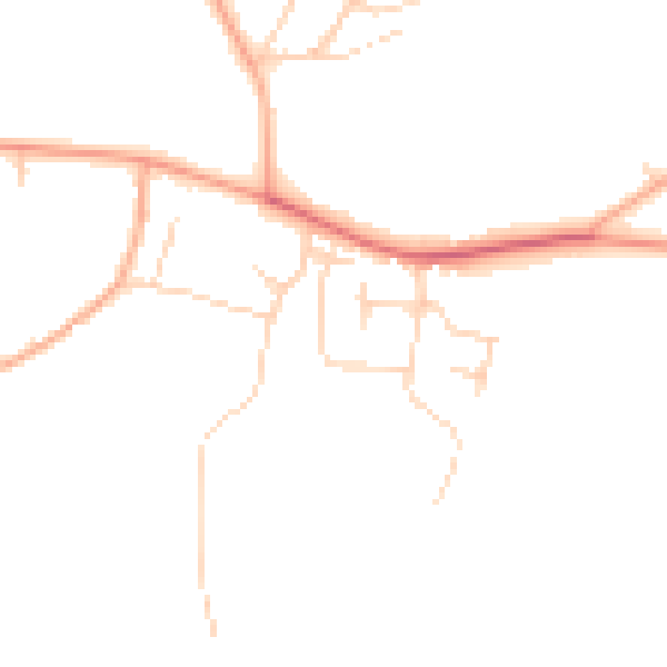 Daytime road noise heatmap for PE34 4EJ