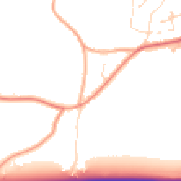Daytime road noise heatmap for PE34 4JG