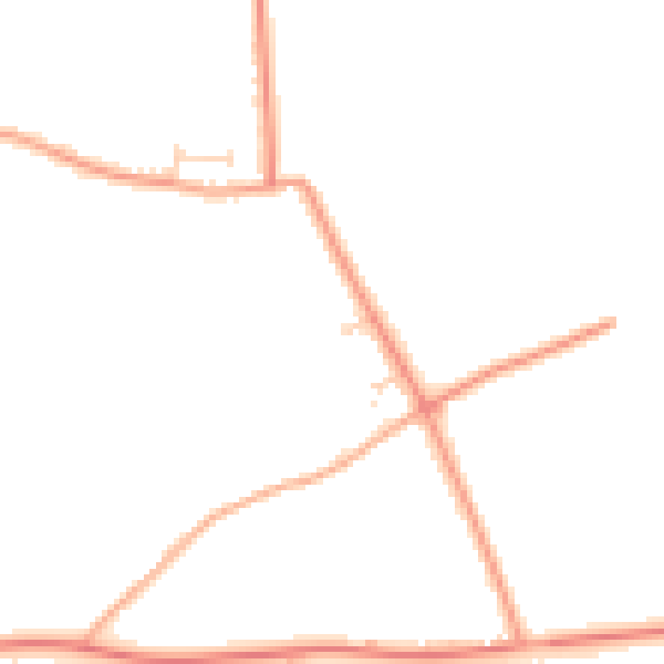 Daytime road noise heatmap for PE34 4LX