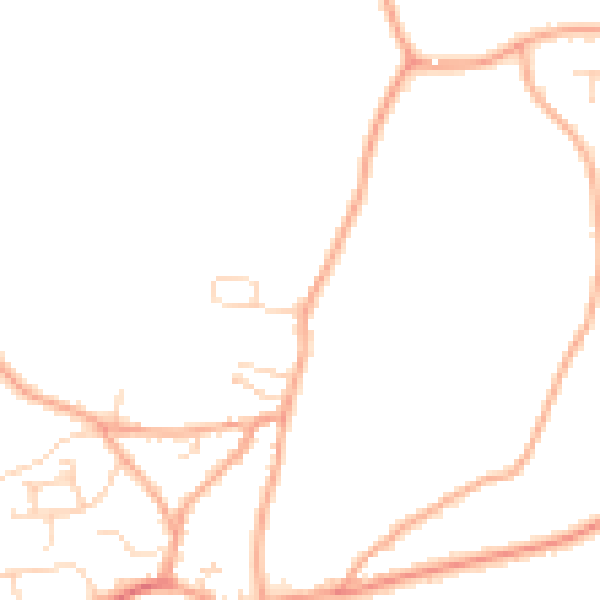 Daytime road noise heatmap for PE34 4LZ