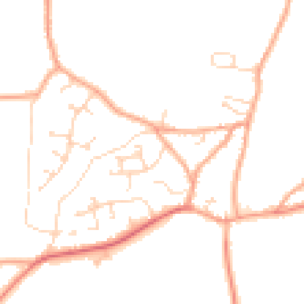 Daytime road noise heatmap for PE34 4NH