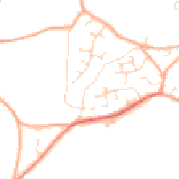 Daytime road noise heatmap for PE34 4NS