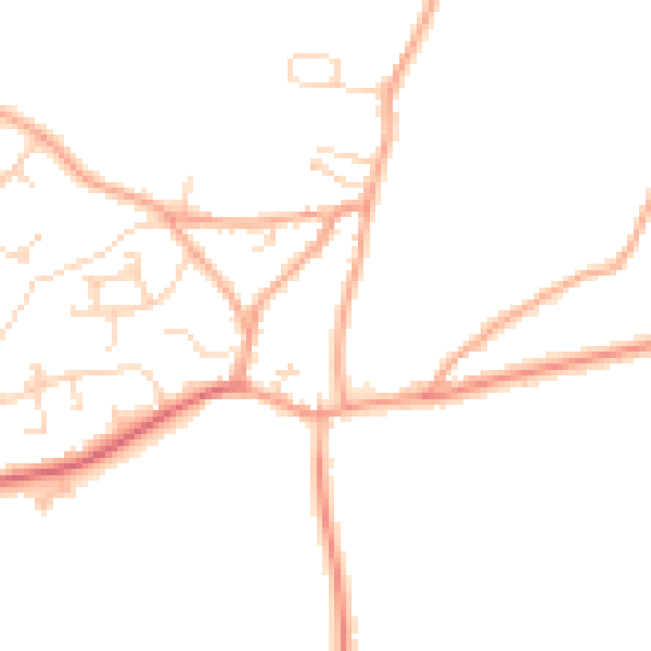 Daytime road noise heatmap for PE34 4PG