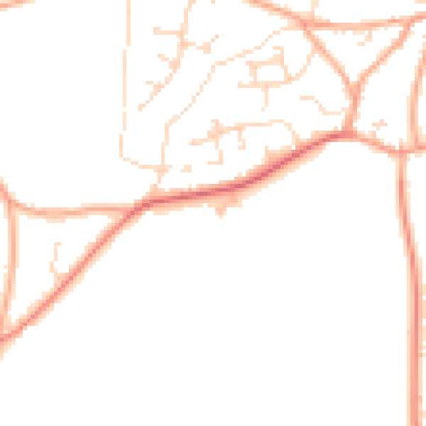 Daytime road noise heatmap for PE34 4PW