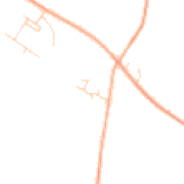 Daytime road noise heatmap for PE34 4RQ