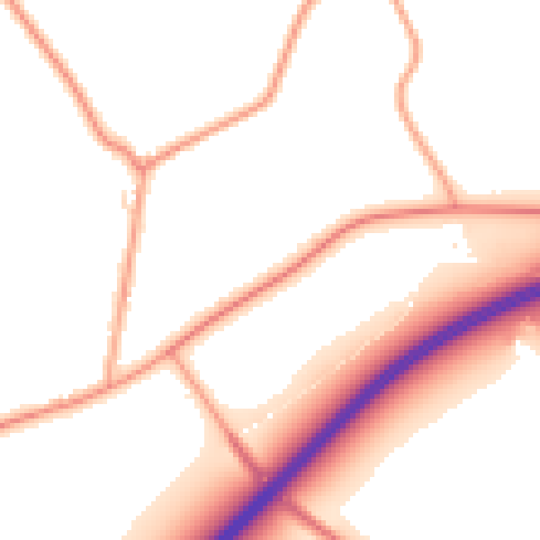 Daytime road noise heatmap for PE34 4SA