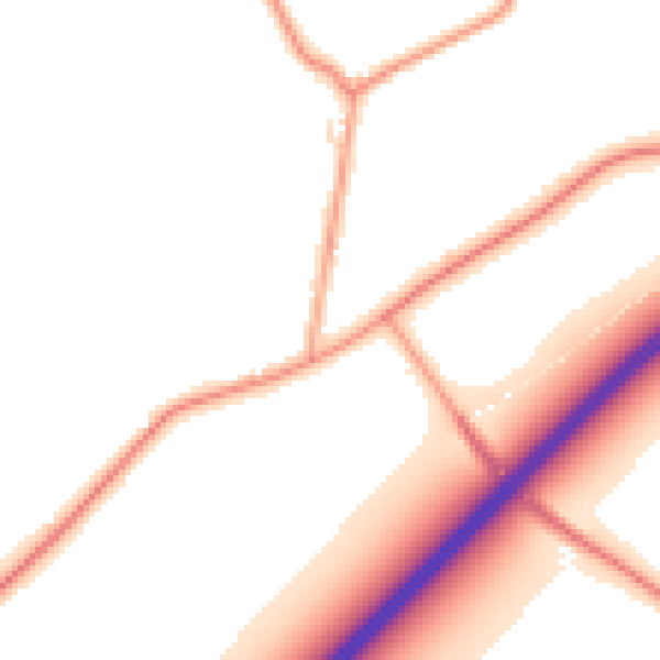 Daytime road noise heatmap for PE34 4TN