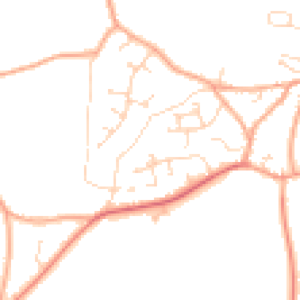 Daytime road noise heatmap for PE34 4WE
