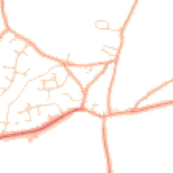 Daytime road noise heatmap for PE34 4WQ