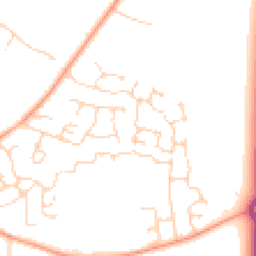 Daytime road noise heatmap for PE38 9WA