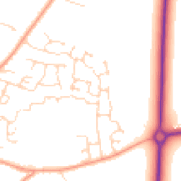Daytime road noise heatmap for PE38 9WE