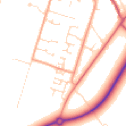 Daytime road noise heatmap for PE6 0DA