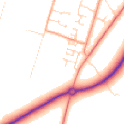 Daytime road noise heatmap for PE6 0FJ