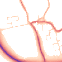 Daytime road noise heatmap for PE6 7JH