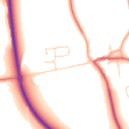 Daytime road noise heatmap for PE6 7JT