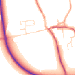 Daytime road noise heatmap for PE6 7JU