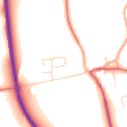 Daytime road noise heatmap for PE6 7LE