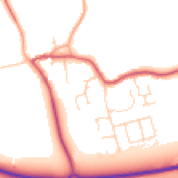 Daytime road noise heatmap for PE6 7LQ