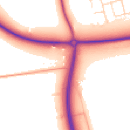Daytime road noise heatmap for PE6 7LW