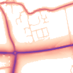 Daytime road noise heatmap for PE6 7LY