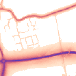 Daytime road noise heatmap for PE6 7NB