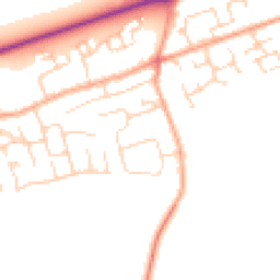 Daytime road noise heatmap for PE6 7TQ