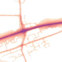 Daytime road noise heatmap for PE6 7TX