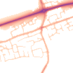 Daytime road noise heatmap for PE6 7TZ