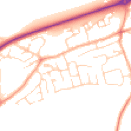 Daytime road noise heatmap for PE6 7XA