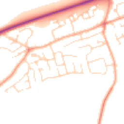 Daytime road noise heatmap for PE6 7XD