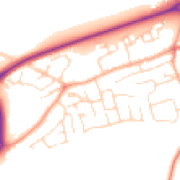 Daytime road noise heatmap for PE6 7XJ