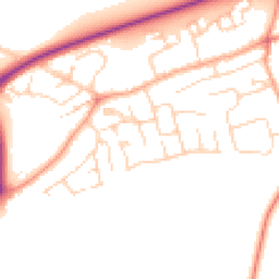 Daytime road noise heatmap for PE6 7XW