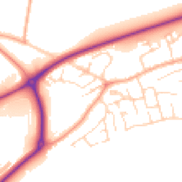 Daytime road noise heatmap for PE6 7YG
