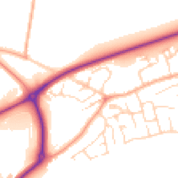 Daytime road noise heatmap for PE6 7YQ
