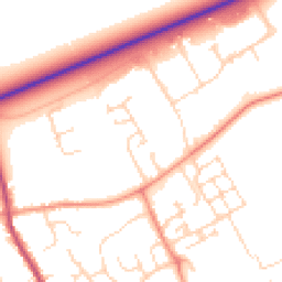 Daytime road noise heatmap for PE6 8AU