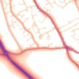 Daytime road noise heatmap for PE6 8BD