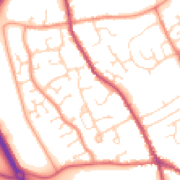 Daytime road noise heatmap for PE6 8BJ