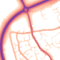 Daytime road noise heatmap for PE6 8DF