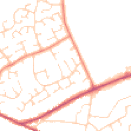 Daytime road noise heatmap for PE6 8HN