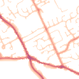 Daytime road noise heatmap for PE6 8JG
