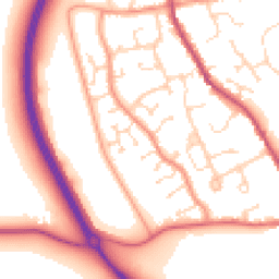 Daytime road noise heatmap for PE6 8SX