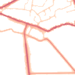 Daytime road noise heatmap for PE6 9AD