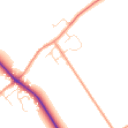 Daytime road noise heatmap for PE6 9AU