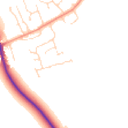 Daytime road noise heatmap for PE6 9AZ