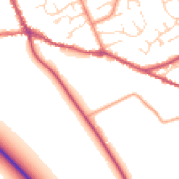 Daytime road noise heatmap for PE6 9BA