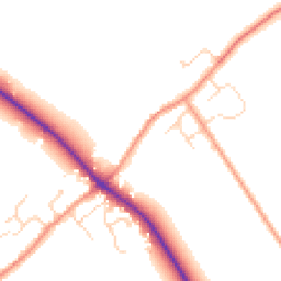 Daytime road noise heatmap for PE6 9LP