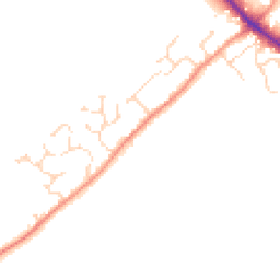 Daytime road noise heatmap for PE6 9LQ