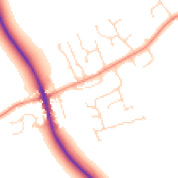 Daytime road noise heatmap for PE6 9PE