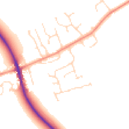 Daytime road noise heatmap for PE6 9QJ