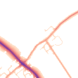 Daytime road noise heatmap for PE6 9QY